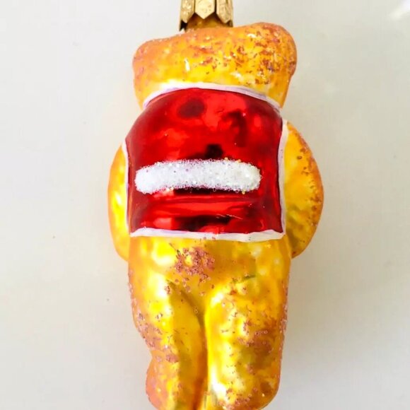 NEW Authentic Christopher Radko TEDDY BEAR Gold Tiny Tedy HandMade Glass Ornamet - Picture 3 of 7